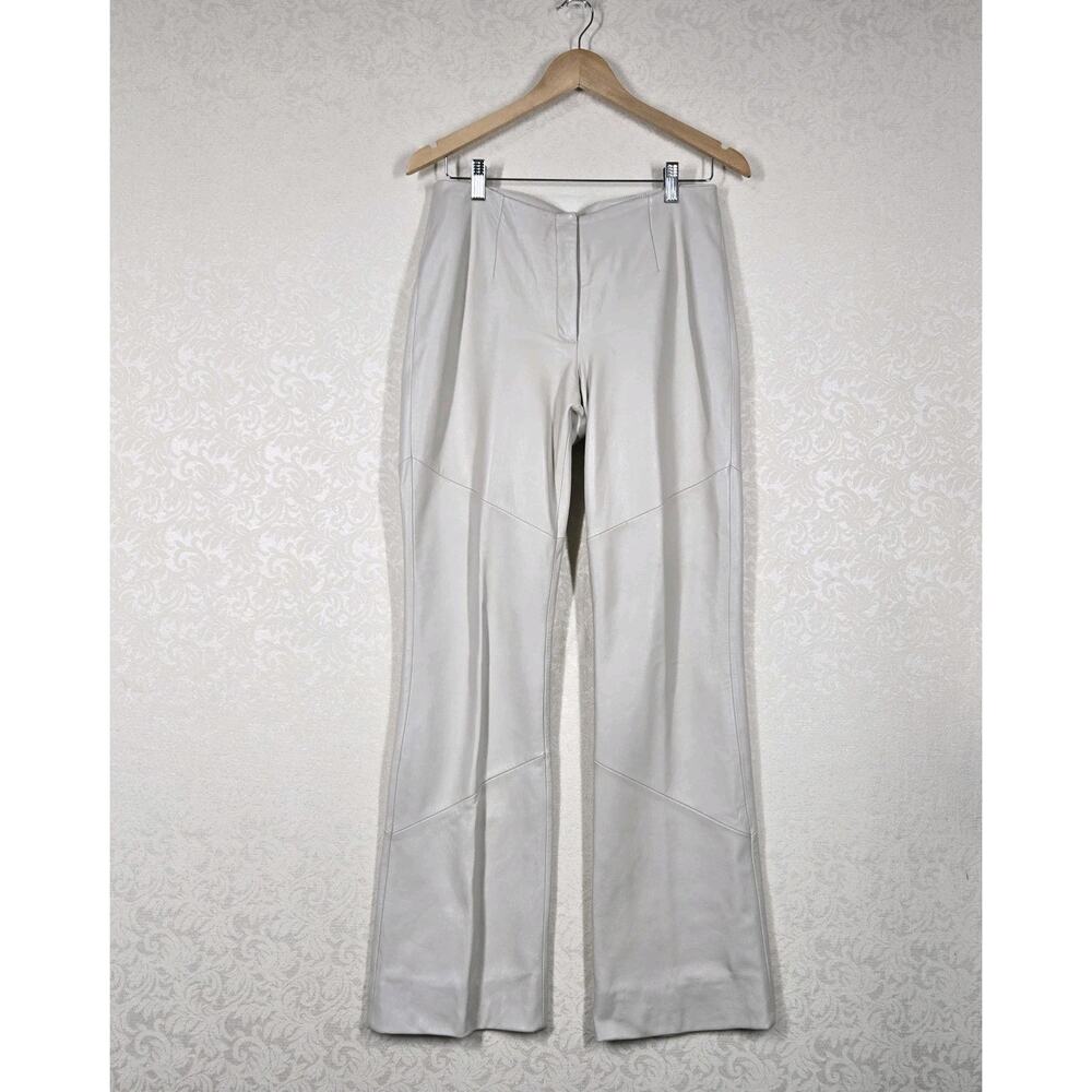 Venus Williams Wilsons Leather Pants sz 8 Beige Flare Leg Lined READ - Picture 15 of 15